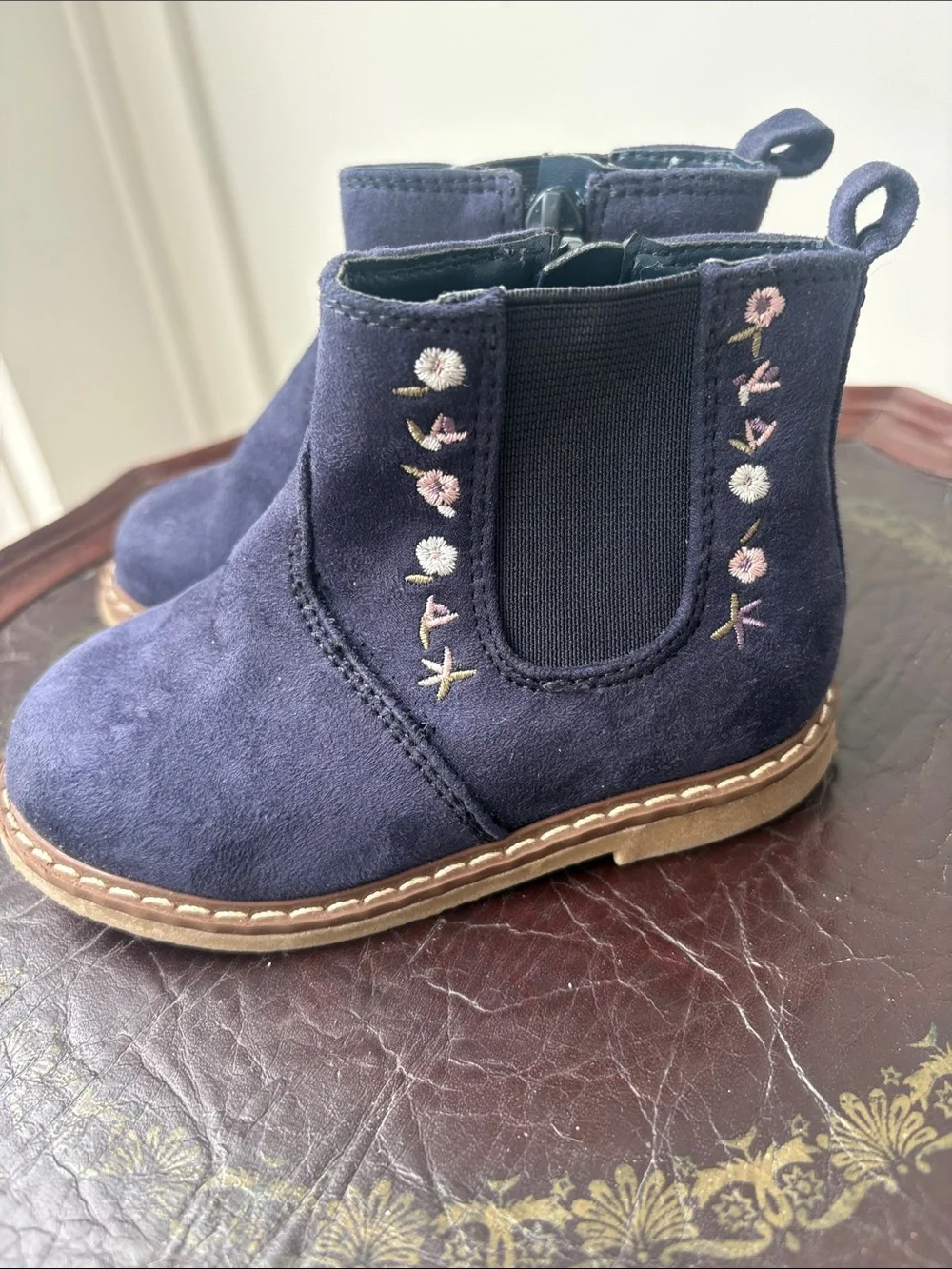 Wonder Nation Toddler Blue Faux Suede Booties Size 6